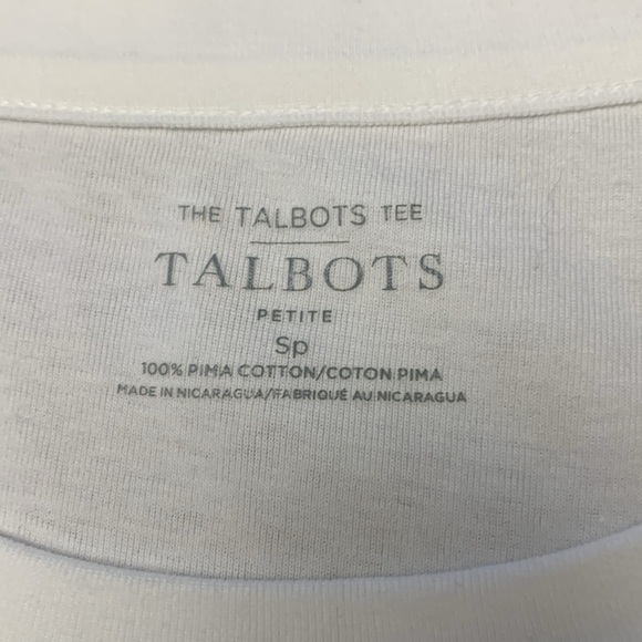 Talbots Petite Bright White 100% Pima Cotton T Shirt - Picture 10 of 12